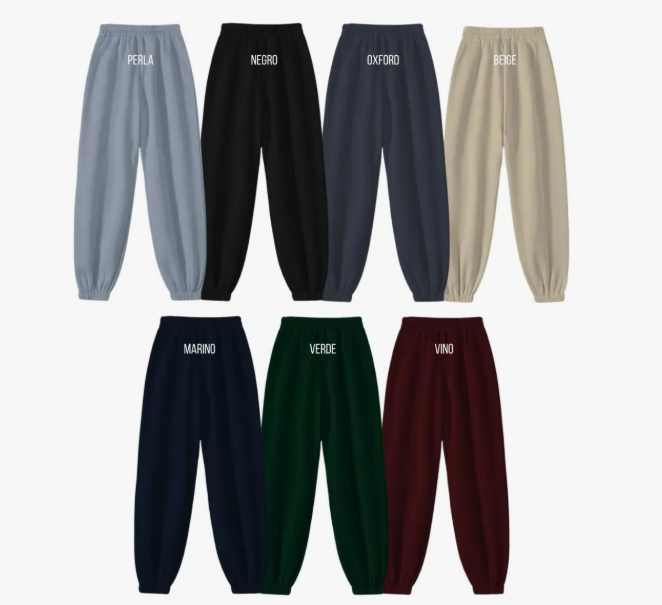 Pants Jogger Deportivo Felpa Varios Colores Comodo 2 Pz
